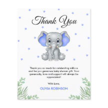 Budget Elephant Boy Baby Dusche Danke Karte