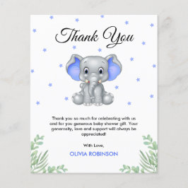 Budget Elephant Boy Baby Dusche Danke Karte