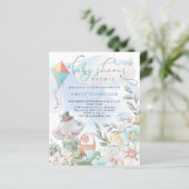 Budget Elephant Boy Baby Shower Picnic Einladung (Stehend Vorderseite)