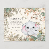 Budget Elephant Cream Baby Dusche Vielen Dank (Vorderseite)