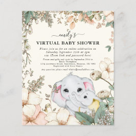 Budget Elephant Cream Virtual Baby Dusche einladen