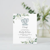 BUDGET Elephant Eucalyptus Baby Shower Einladung (Stehend Vorderseite)