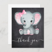 BUDGET Elephant Girl Baby Dusche Danke Karte (Vorne/Hinten)