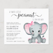 Budget Elephant Girl Baby Shower Einladung (Vorderseite)