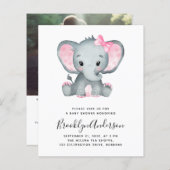 BUDGET Elephant Girl Foto Kinderdusche Einladung (Vorne/Hinten)