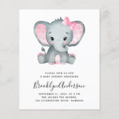 BUDGET Elephant Girl Foto Kinderdusche Einladung (Vorderseite)