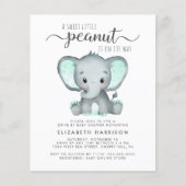 Budget Elephant Mint Drive by Baby Shower Einladun (Vorderseite)