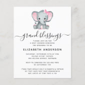 BUDGET Elephant Oma Baby Shower Einladung (Vorderseite)
