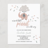 Budget Elephant Pink Girl's Baby Shower Einladung (Vorderseite)