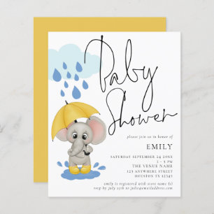 Budget Elephant Rain Baby Dusche einladen