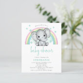 Budget Elephant Rainbow Gender Neutral Baby Shower (Stehend Vorderseite)