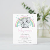 Budget Elephant Rainbow Pink Baby Dusche laden (Stehend Vorderseite)