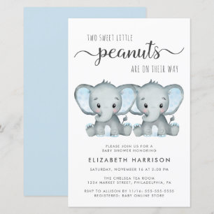 Budget Elephant Twin Boys Kinderdusche Einladung