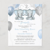 Budget Elephant Twin Boys Virtual Baby Dusche (Vorderseite)