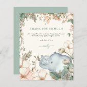 Budget Elephant Twins Sage Baby Dusche Vielen Dank (Vorne/Hinten)