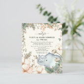 Budget Elephant Virtual Baby Shower Twins laden ei (Stehend Vorderseite)