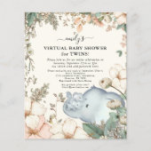 Budget Elephant Virtual Baby Shower Twins laden ei (Vorderseite)