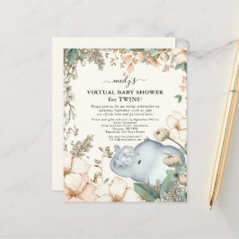 Budget Elephant Virtual Baby Shower Twins laden ei