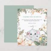 Budget Elephants Sage Baby Dusche Danke (Vorne/Hinten)