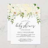 Budget Elfenbeincreme Blütendusche Einladung (Vorne/Hinten)