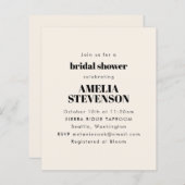Budget Elfenbeindusche Minimalistisch Bridal Einla (Vorne/Hinten)