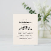 Budget Elfenbeindusche Minimalistisch Bridal Einla (Stehend Vorderseite)