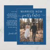 Budget Elopement Foto Blue Wedding Ankündigung (Vorne/Hinten)