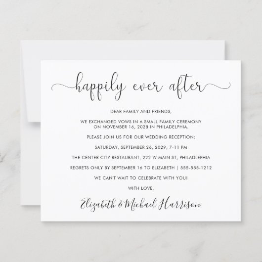 Budget Elopement Wedding Reception Foto (Vorderseite)