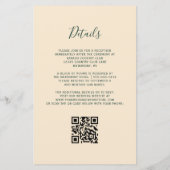 Budget Emerald Agate Champagne QR Code Wedding (Rückseite)