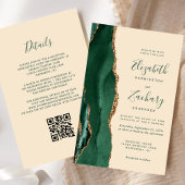 Budget Emerald Agate Champagne QR Code Wedding