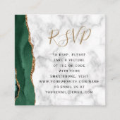 Budget Emerald Agate Marble Wedding QR Code UAWG Begleitkarte (Vorderseite)
