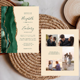 Budget-Emerald-Champagne-Hochzeits-Einladung mit 4