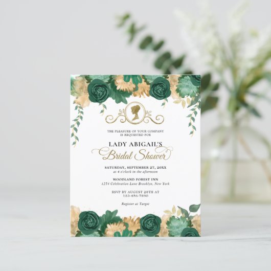 BUDGET Emerald Floral Viktorianisches Brautparty (Stehend Vorderseite)