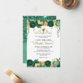 BUDGET Emerald Floral Viktorianisches Brautparty Mitteilungskarte (Vorderseite/Rückseite Beispiel)