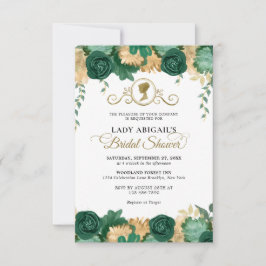 BUDGET Emerald Floral Viktorianisches Brautparty Mitteilungskarte
