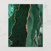 Budget Emerald Gold Agate Script Save the Date (Rückseite)