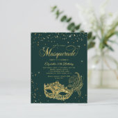 BUDGET Emerald Gold Glitzer Masquerade Geburtstag (Stehend Vorderseite)