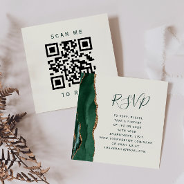 Budget Emerald Gold Ivory Hochzeit QR Code UAWG Begleitkarte