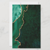 Budget Emerald Green Agate Corners Marble Wedding (Rückseite)