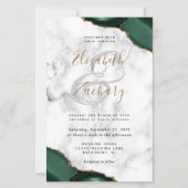 Budget Emerald Green Agate Corners Marble Wedding (Vorderseite)