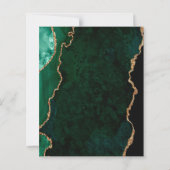 Budget Emerald Green Agate Corners Wedite Einladun (Rückseite)