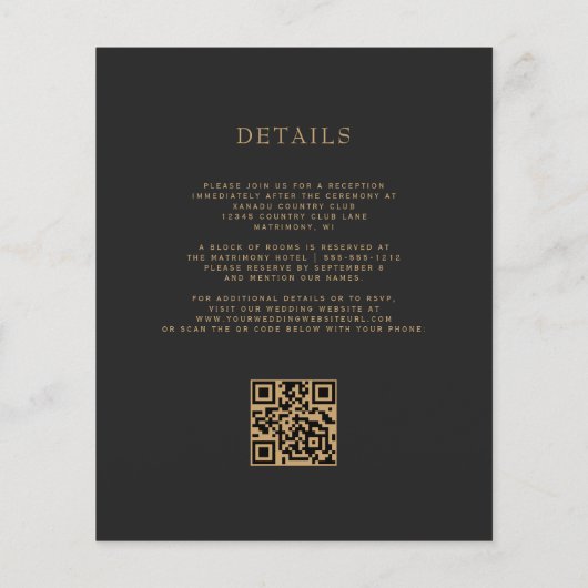 Budget Emerald Green Agate Gold QR Code Hochzeit (Rückseite)