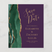 Budget Emerald Green Agate Lila Save the Date (Vorderseite)