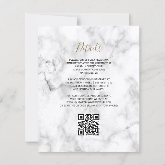 Budget Emerald Green Agate Marble QR Code Hochzeit (Rückseite)