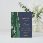 Budget Emerald Green Agate Navy Einladung zur Hoch (Stehend Vorderseite)