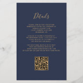 Budget Emerald Green Agate Navy QR Code Hochzeit (Rückseite)