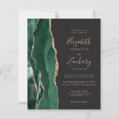 Budget Emerald Green Agate Rose Gold Wedding (Vorderseite)