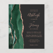 Budget Emerald Green Agate Rose Gold Wedding (Vorderseite)