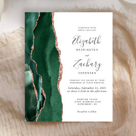 Budget Emerald Green Agate Rose Gold Wedding