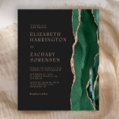 Budget Emerald Green Agate Rose Gold Wedding